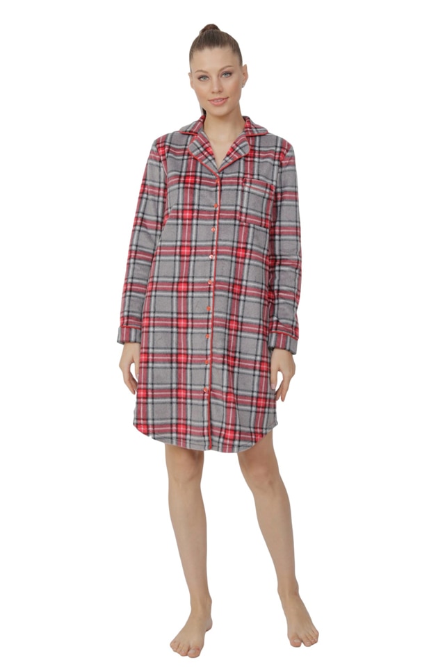 Camasa de pijama dama din poliester,Enki,gri