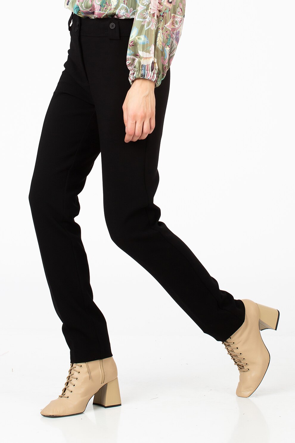 Sense, Pantaloni cu talie medie, Negru, L