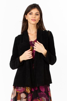 Sense, Sacou din reiat si lyocell, fara inchidere, Negru Sense, Sacou din reiat si lyocell, fara inchidere, Negru