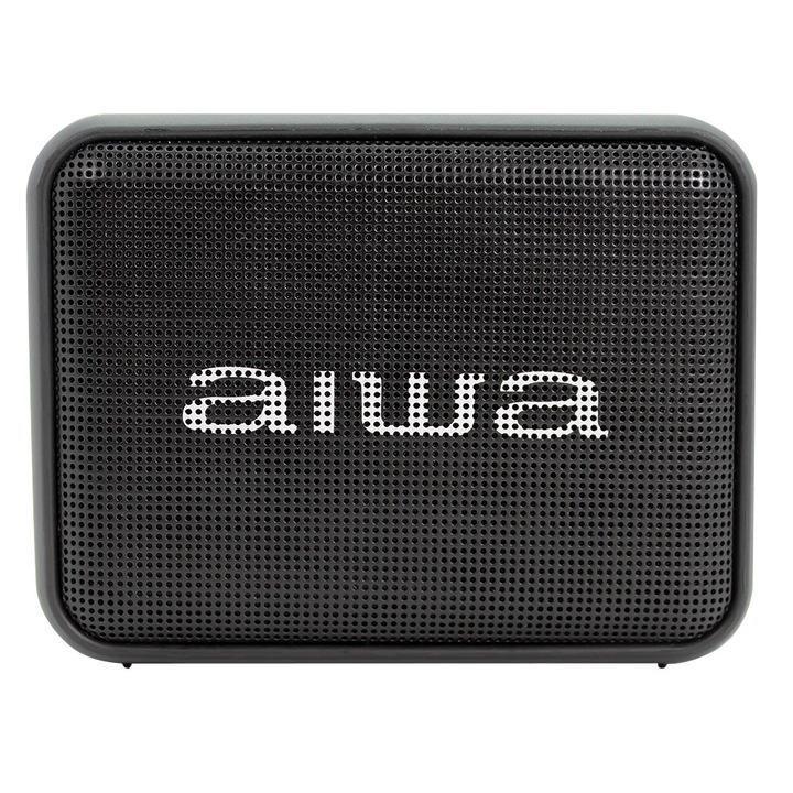 Преносим Bluetooth високоговорител Aiwa BS-200BK, True Wireless, Bluetooth 5.0, Handsfree, IPX6, 6 W, 150 Hz – 16 KHz, Черен, BS-200BK