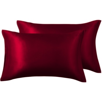 Set fata de perna, 2 bucati, Casa de Bumbac, satin, pentru ten si par, 50 x 70, visiniu Set fata de perna, 2 bucati, Casa de Bumbac, satin, pentru ten si par, 50 x 70, visiniu