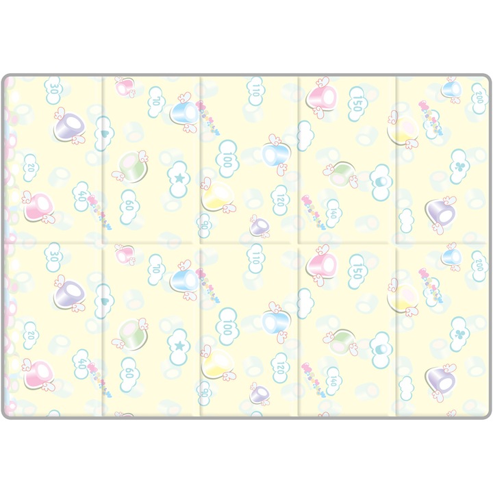 Saltea de joaca Sobble Marshmallow Dream, pliabila, 1.4m, eco-friendly, Multicolor