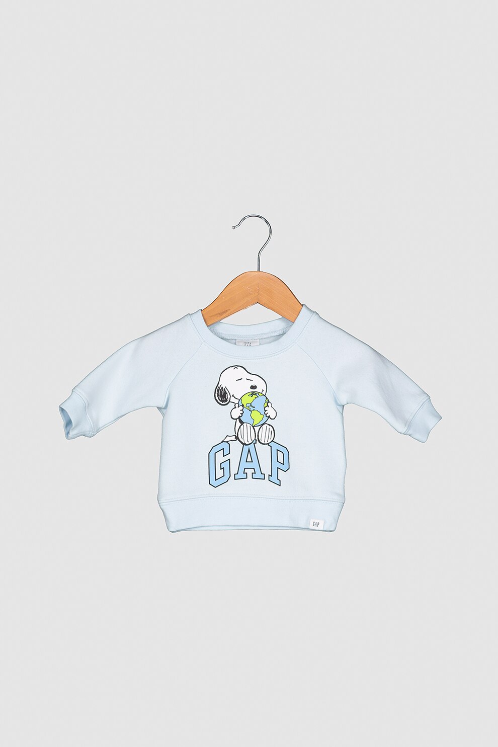 GAP, Bluza cu maneci raglan, Albastru deschis/Alb/Negru, 50 CM