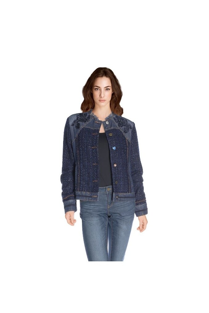 Geaca denim, Desigual, Albastru denim, 34