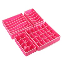 Set organizator pentru lenjerie de corp, 4 piese, roz