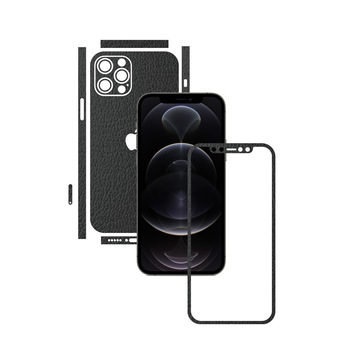 Folie Protectie Carbon Skinz pentru Apple iPhone 12 Pro - Piele Neagra Split Cut, Skin Adeziv Full Body Cover pentru Rama Ecran, Carcasa Spate si Laterale Folie Protectie Carbon Skinz pentru Apple iPhone 12 Pro - Piele Neagra Split Cut, Skin Adeziv Full Body Cover pentru Rama Ecran, Carcasa Spate si Laterale
