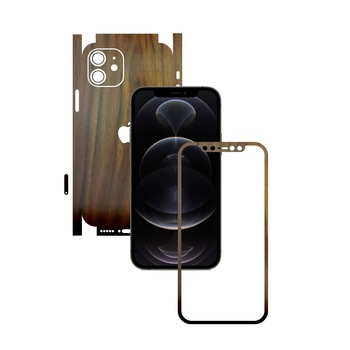 Folie Protectie Carbon Skinz pentru Apple iPhone 12 Mini - Lemn Nuc 360 Cut, Skin Adeziv Full Body Cover pentru Rama Ecran, Carcasa Spate si Laterale Folie Protectie Carbon Skinz pentru Apple iPhone 12 Mini - Lemn Nuc 360 Cut, Skin Adeziv Full Body Cover pentru Rama Ecran, Carcasa Spate si Laterale
