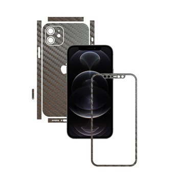 Folie Protectie Carbon Skinz pentru Apple iPhone 12 Mini - Carbon Gri Argintiu Split Cut, Skin Adeziv Full Body Cover pentru Rama Ecran, Carcasa Spate si Laterale Folie Protectie Carbon Skinz pentru Apple iPhone 12 Mini - Carbon Gri Argintiu Split Cut, Skin Adeziv Full Body Cover pentru Rama Ecran, Carcasa Spate si Laterale
