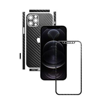 Folie Protectie Carbon Skinz pentru Apple iPhone 12 Pro - Carbon Negru Split Cut, Skin Adeziv Full Body Cover pentru Rama Ecran, Carcasa Spate si Laterale Folie Protectie Carbon Skinz pentru Apple iPhone 12 Pro - Carbon Negru Split Cut, Skin Adeziv Full Body Cover pentru Rama Ecran, Carcasa Spate si Laterale