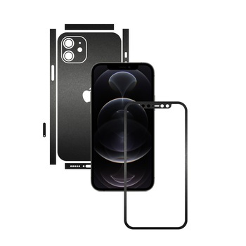 Folie Protectie Carbon Skinz pentru Apple iPhone 12 Mini - Negru Mat Split Cut, Skin Adeziv Full Body Cover pentru Rama Ecran, Carcasa Spate si Laterale Folie Protectie Carbon Skinz pentru Apple iPhone 12 Mini - Negru Mat Split Cut, Skin Adeziv Full Body Cover pentru Rama Ecran, Carcasa Spate si Laterale