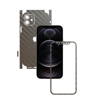 Folie Protectie Carbon Skinz pentru Apple iPhone 12 - Carbon Gri Argintiu 360 Cut, Skin Adeziv Full Body Cover pentru Rama Ecran, Carcasa Spate si Laterale Folie Protectie Carbon Skinz pentru Apple iPhone 12 - Carbon Gri Argintiu 360 Cut, Skin Adeziv Full Body Cover pentru Rama Ecran, Carcasa Spate si Laterale