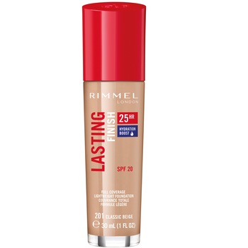 Fond de ten Rimmel London Lasting Finish 25H 201 Classic Beige SPF 20, 30 ml Fond de ten Rimmel London Lasting Finish 25H 201 Classic Beige SPF 20, 30 ml