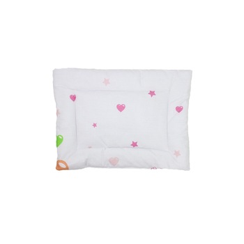 Perna slim, alba,inimioare cu stelute roz, 37 x 28 cm Perna slim, alba,inimioare cu stelute roz, 37 x 28 cm