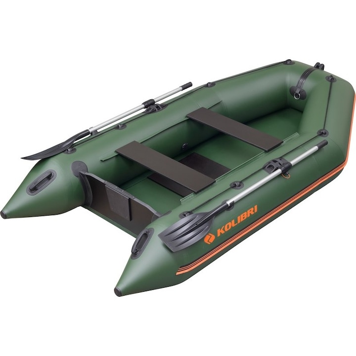 KOLIBRI KM-260 felfújható csónak, PVC, félmerev összecsukható padló, 260x140 cm, zöld