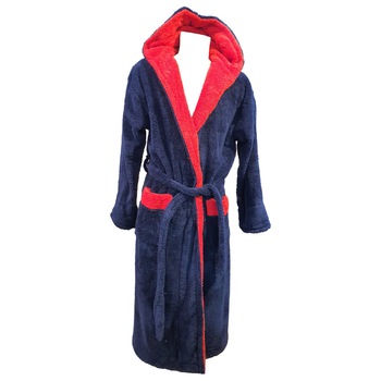 Halat baie, barbati, cocolino, gluga, bleumarin, XL Halat baie, barbati, cocolino, gluga, bleumarin, XL