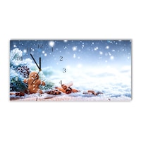 ceas de perete tulup sticla model craciun turta dulce zapada pom de craciun 60x30cm imagen 25_0_
0