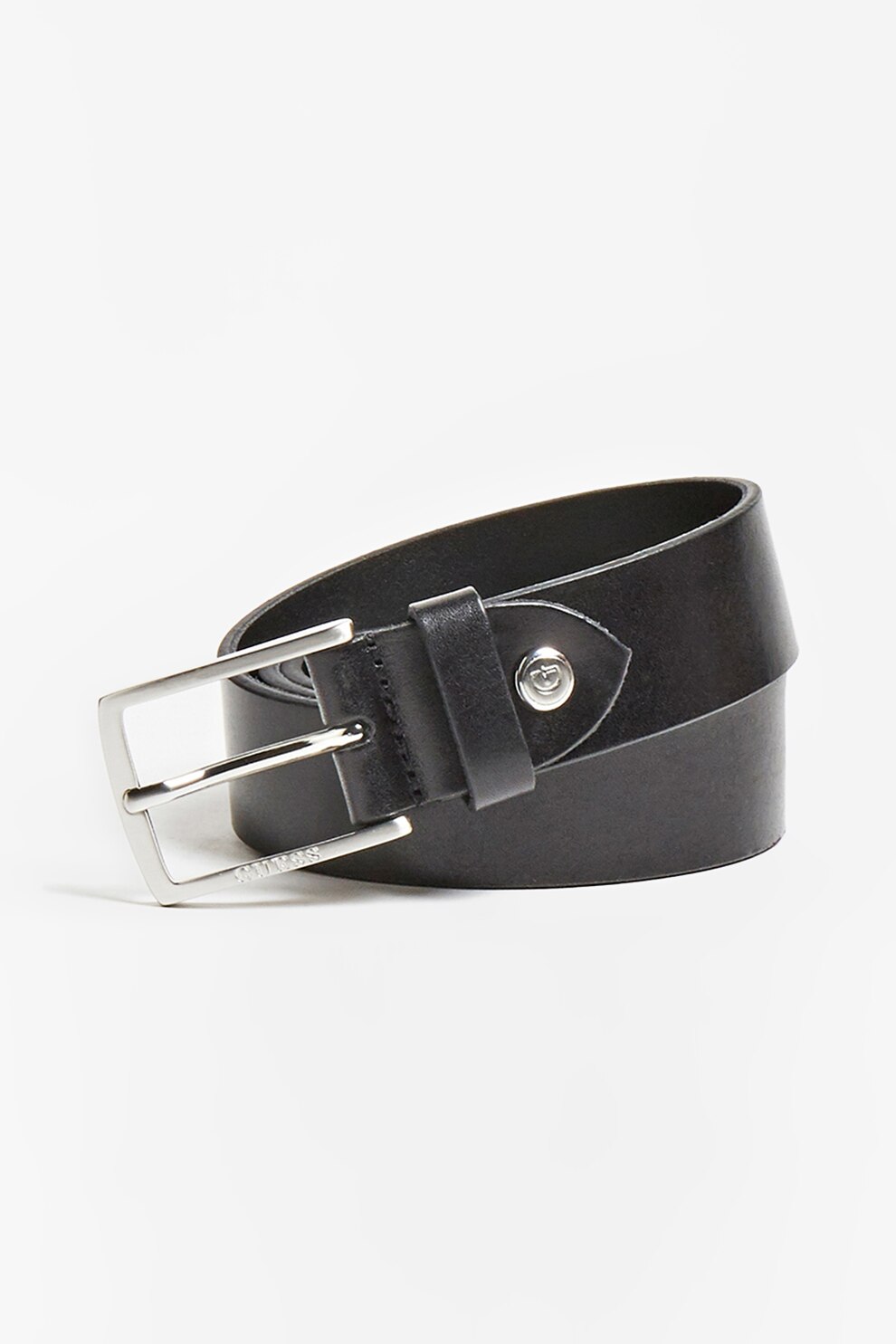 Guess, Curea de piele, Negru/Argintiu, 95 Standard