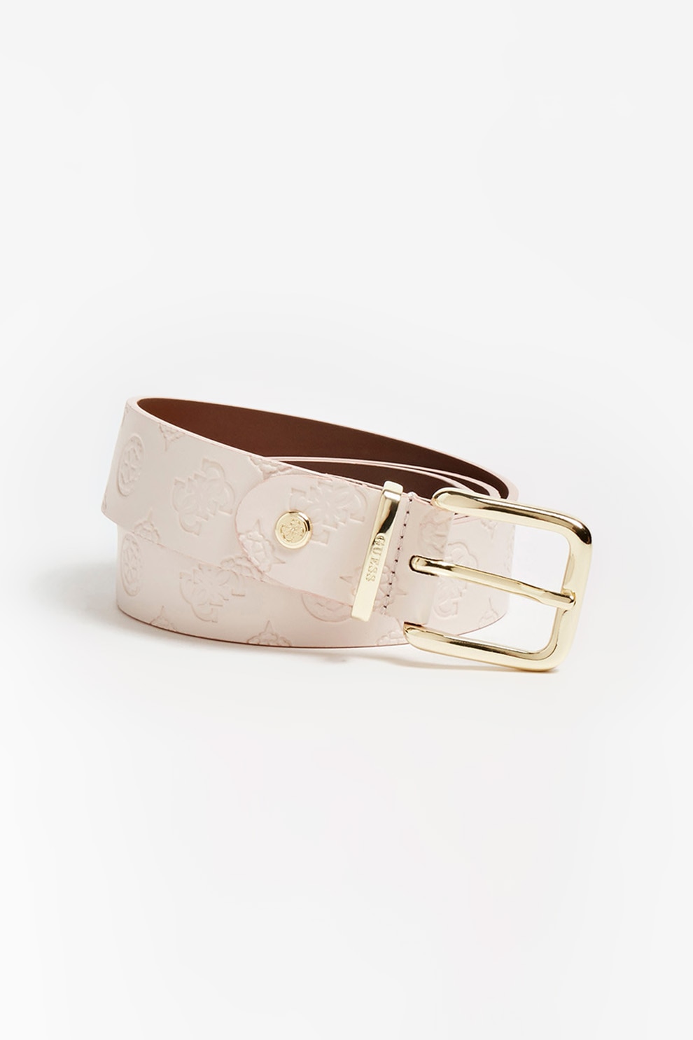 Guess, Curea de piele ecologica cu model stantat Dayane