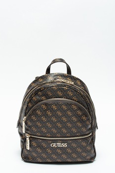 Guess, Rucsac cu monograma Manhattan, Maro inchis/Maro camel Guess, Rucsac cu monograma Manhattan, Maro inchis/Maro camel