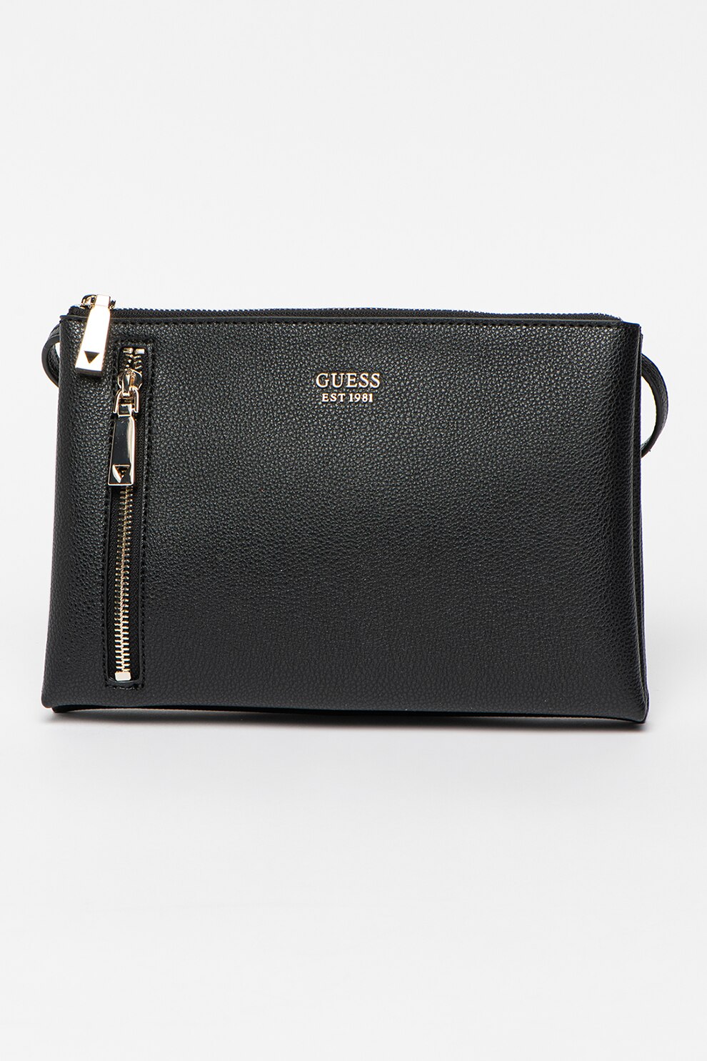 Guess, Geanta crossbody de piele ecologica Naya, Negru