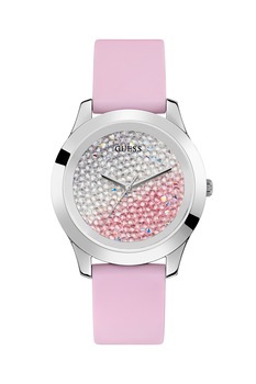 Guess, Ceas quartz cu cristale pe cadran, Roz Guess, Ceas quartz cu cristale pe cadran, Roz