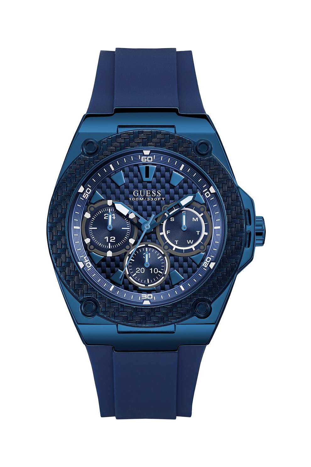 Guess, Ceas cu functii multiple si curea de silicon, Bleumarin