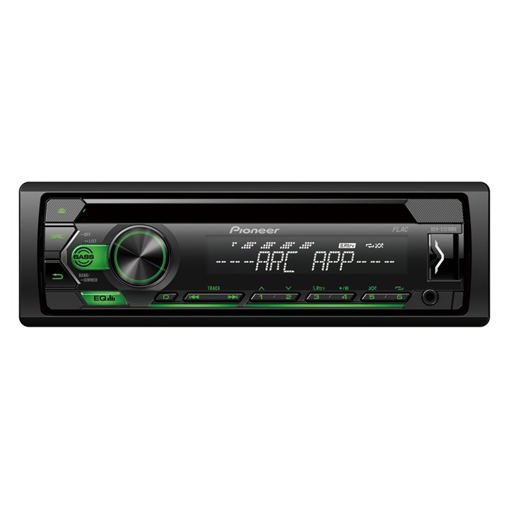 Autós CD lejátszó Pioneer DEH-S121UBG, 4x50W, 1DIN, USB, zöld világítás, távirányító mellékelve
