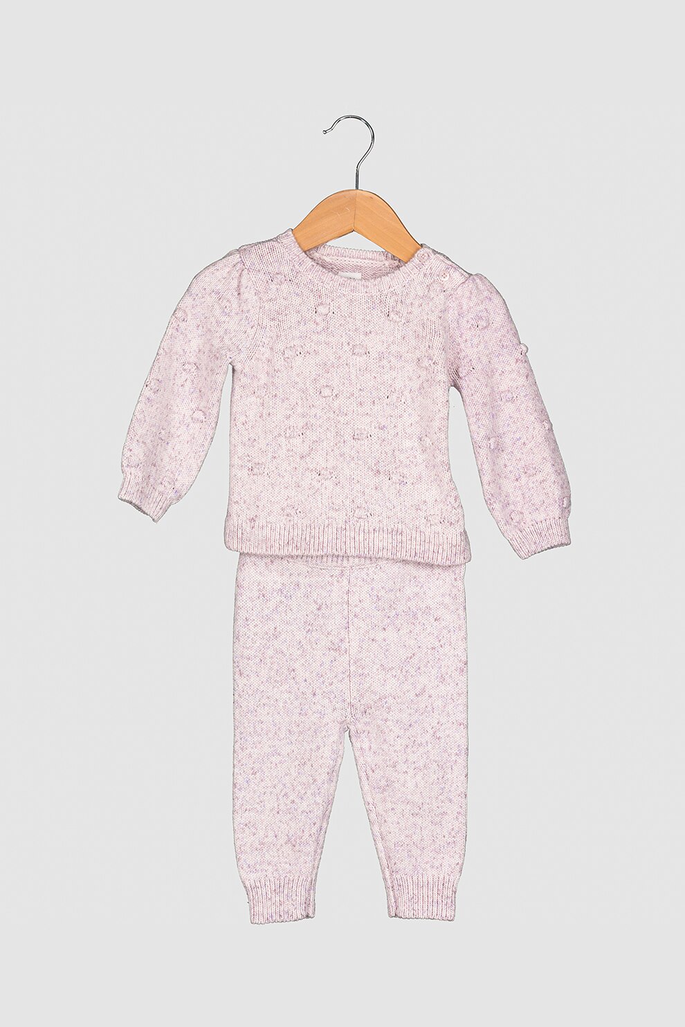 GAP, Set de pulover si pantaloni din tricot, Roz, 50 CM