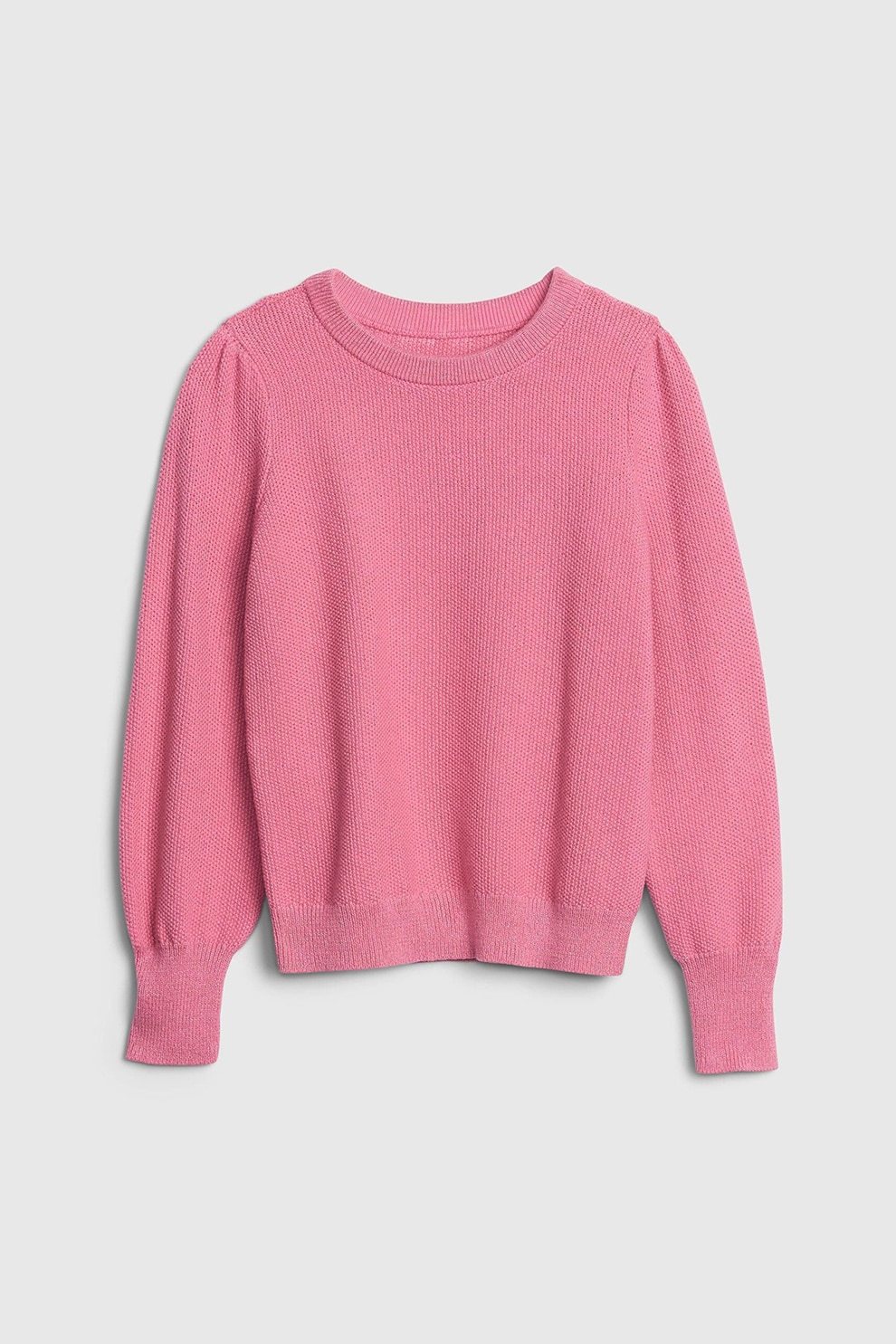 GAP, Pulover cu decolteu la baza gatului si aspect texturat, Roz