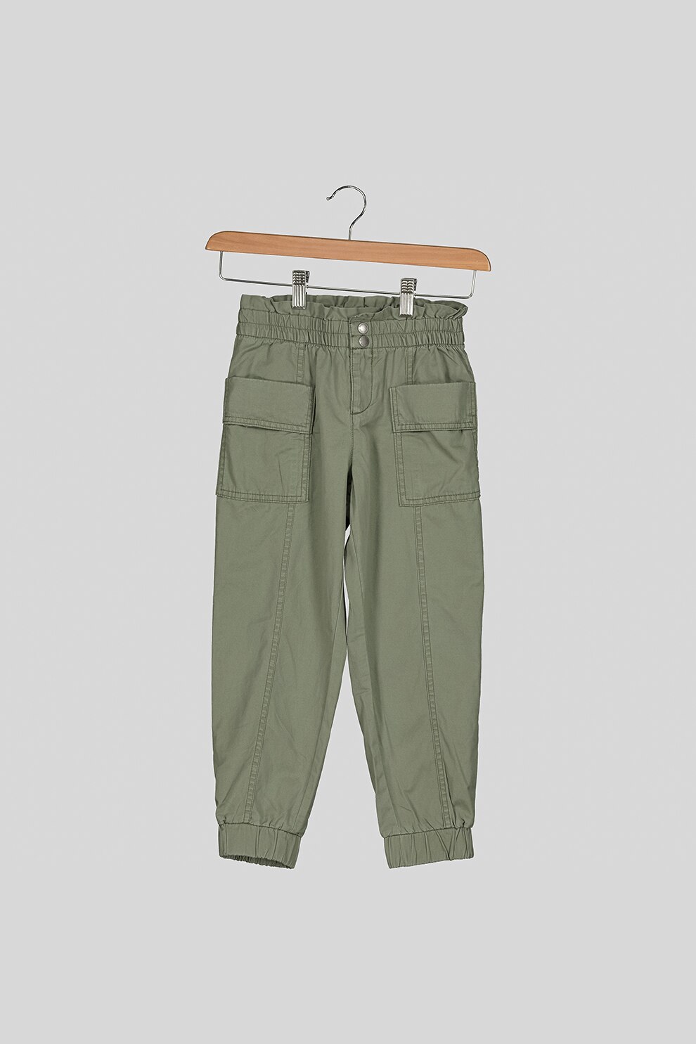GAP, Pantaloni cu garnituri elastice, Verde sparanghel