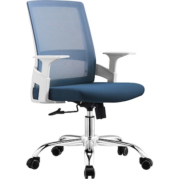 Scaun de birou ergonomic Kring Rock-M, mesh/material textil, Albastru/Alb Scaun de birou ergonomic Kring Rock-M, mesh/material textil, Albastru/Alb