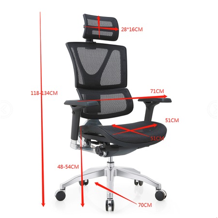 Scaun ergonomic Kring Hyman-H, suport lombar si spatar reglabil, mesh, Negru