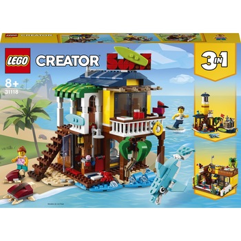 LEGO Creator 3 in 1 - Casa de pe plaja a surferilor 31118, 564 piese LEGO Creator 3 in 1 - Casa de pe plaja a surferilor 31118, 564 piese
