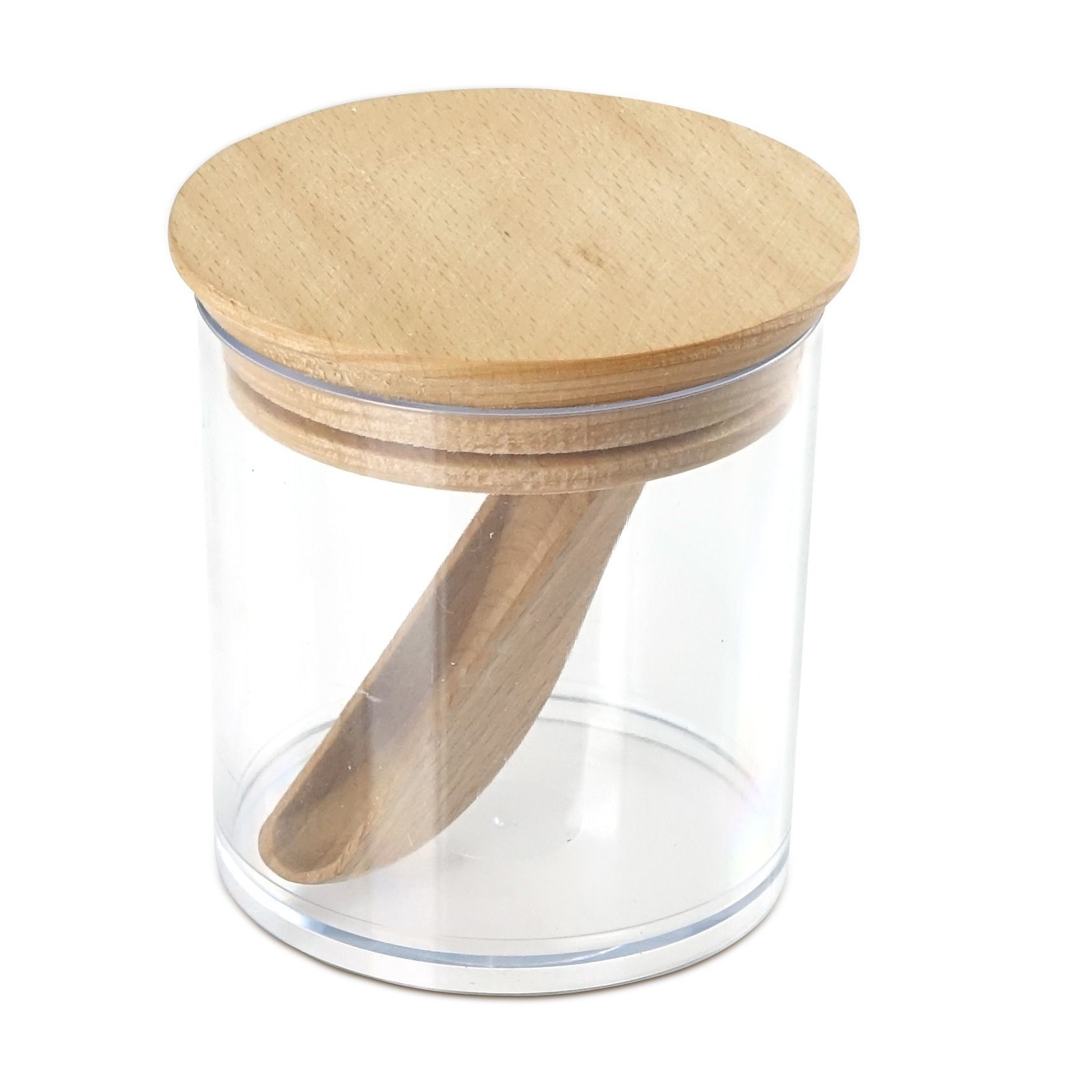 Recipient Practic 0,5L cu lingura si capac lemn