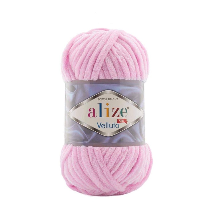 Fir Textil Alize Velluto 31, pentru crosetat si tricotat, acril, roz, 68 m