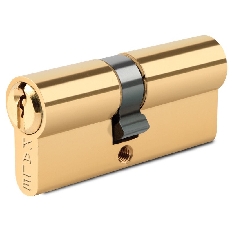 Cilindru yala usa metalica, Kale 164 GNC, universal, lungime 91 mm (26+10+55), 3 chei, auriu