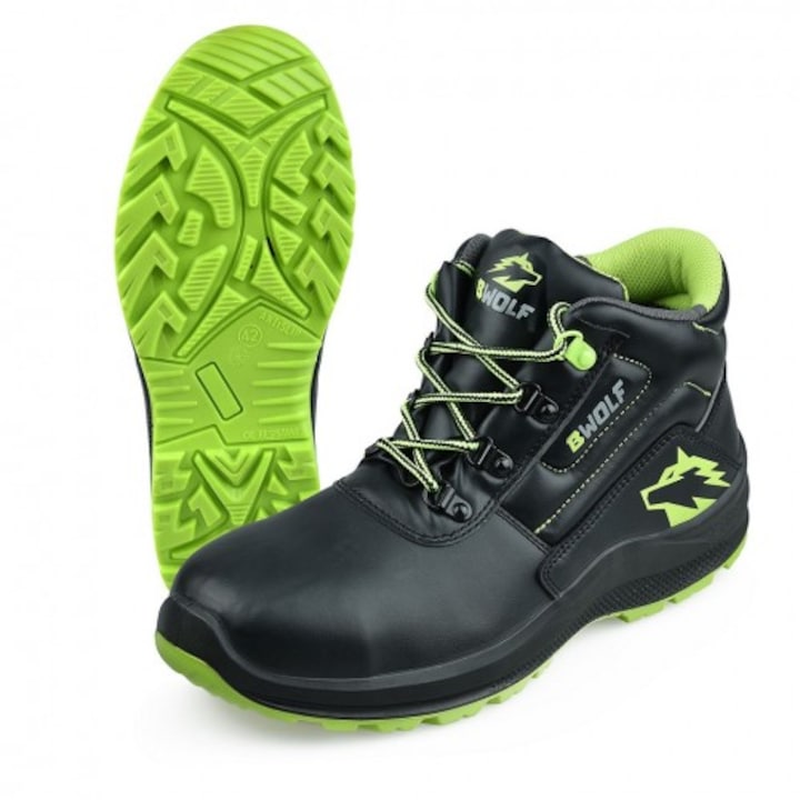 Защитни работни обувки B-wolf SPYKE Hi S3,Черен/зелен,44