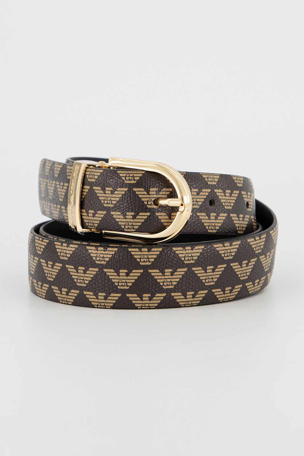 Emporio Armani, Curea de piele ecologica cu imprimeu logo