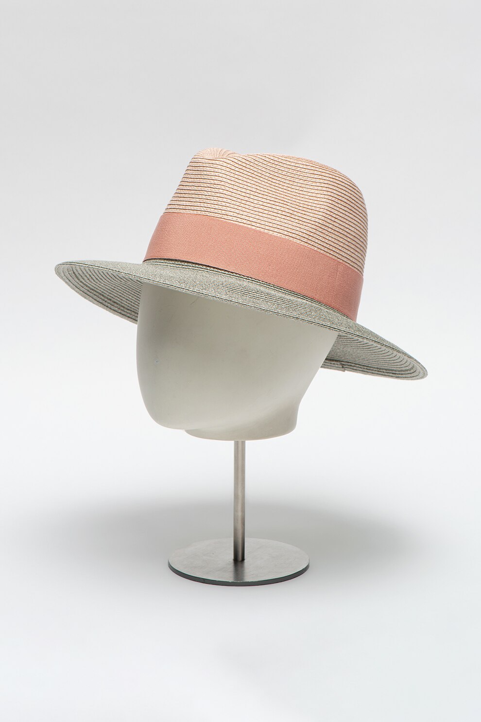 Emporio Armani, Palarie Panama, Roz pal/Gri, 58 CM Standard