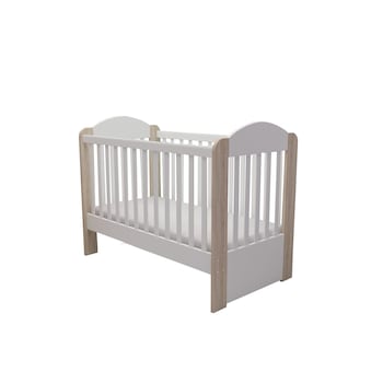 Patut bebe cu laterala culisabila MYKids Olivia alb-natur 120x60 Patut bebe cu laterala culisabila MYKids Olivia alb-natur 120x60