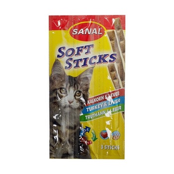 Baton pentru Pisici Sanal Sticks Turkey and Liver, 3 x 15 g Baton pentru Pisici Sanal Sticks Turkey and Liver, 3 x 15 g