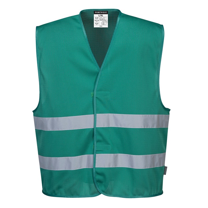 Vesta din plasa cu benzi reflectorizante - Portwest F374 - Verde Smarald, L/XL