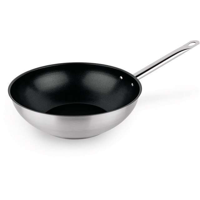 Tigaie wok inox, teflonata 30 cm