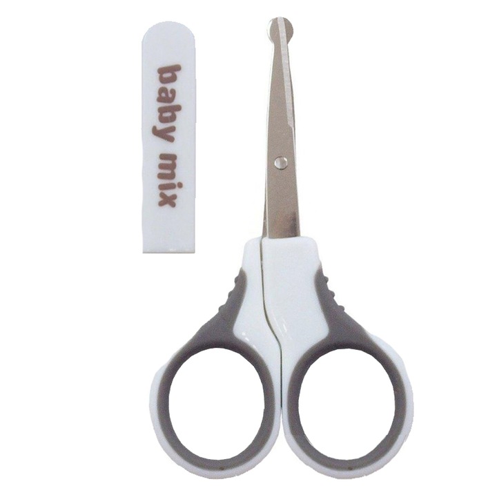 Forfecuta cu varf rotunjit pentru copii BabyMix 90779, Alb