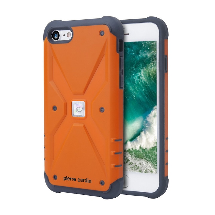 Husa telefon, Pierre Cardin, Compatibil cu Apple iPhone 7/8, Portocaliu