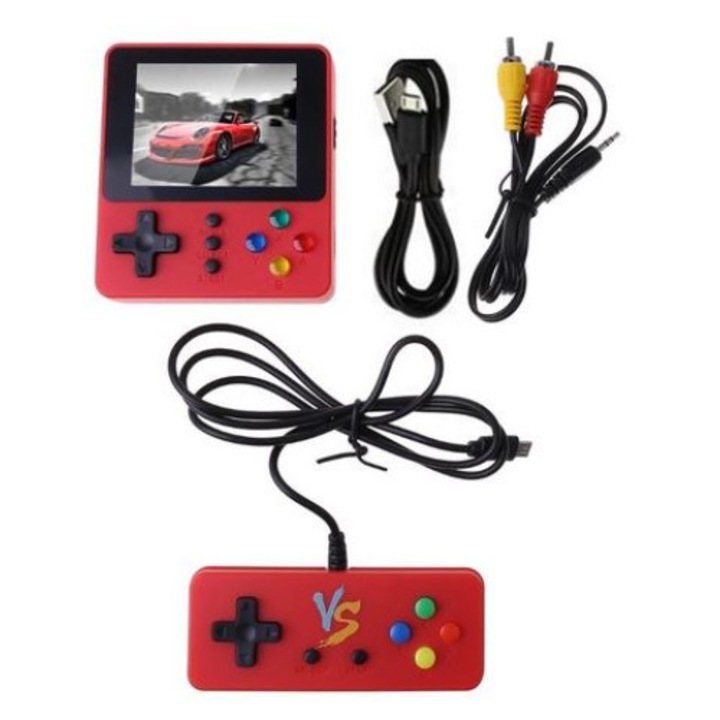 Преносима ретро конзола STELS K51, 500 игри, Retro Games, Ретро игра, Червен