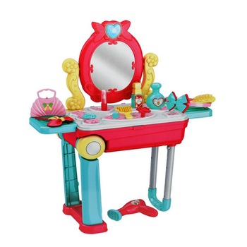 Masuta de machiaj si infrumusetare stil troller cu oglinda, Lumini, Sunete si multiple accesorii Masuta de machiaj si infrumusetare stil troller cu oglinda, Lumini, Sunete si multiple accesorii