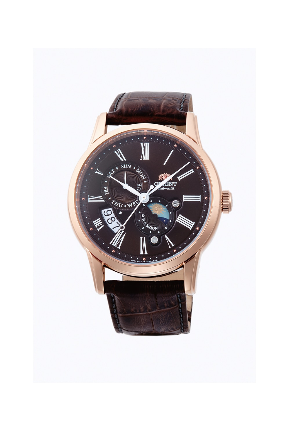 ORIENT, Ceas automatic cu o curea de piele, Negru/Argintiu