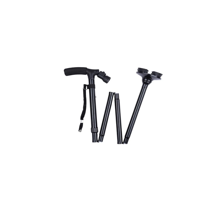 Baston pliabil Magic Cane, 4 puncte de sprijin, baza 4 puncte, portabil