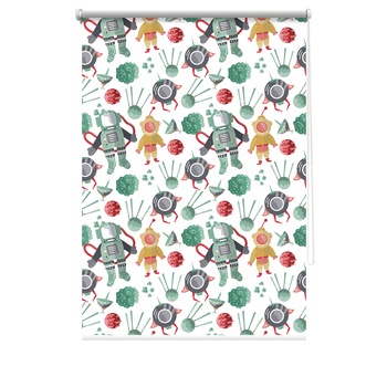 Rulou textil cu print, opac, verso alb, Space 5, multicolor, 80x150 cm Rulou textil cu print, opac, verso alb, Space 5, multicolor, 80x150 cm